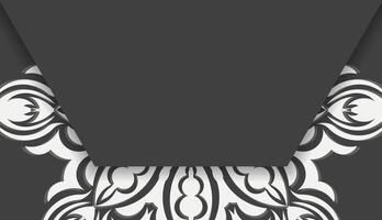 Baner in black with a luxurious white pattern for design under your text vector