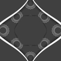 The flyer is black with a luxurious white pattern and is ready for print. vector