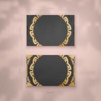 Presentable business card in black with antique gold pattern for your business. vector