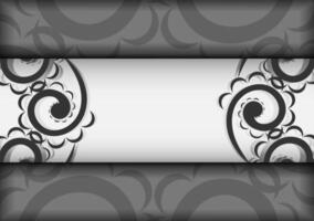 A black and white background with a decorative design vector