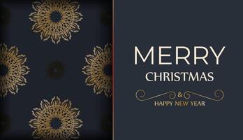Christmas card with gold and black floral pattern vector