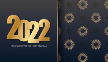 Happy new year 2021 with gold numbers on a dark blue background vector