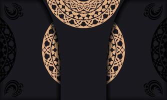 Baner in black with a luxurious brown pattern and a place for your text vector