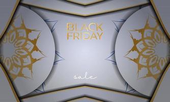 Celebratory Baner Black Friday beige color with abstract pattern vector