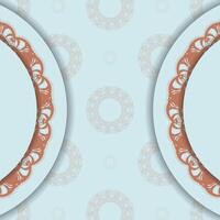 Flyer in aquamarine color with luxurious coral pattern for your congratulations. vector