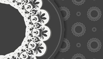 Black background with vintage white pattern for design under your text vector