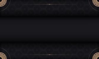 Black and gold background with ornate design vector