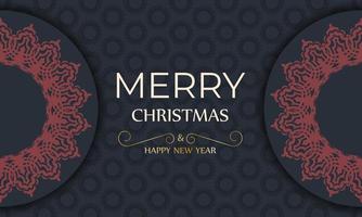 Merry christmas banner template with vintage ornaments. vector