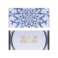 Holiday Advertising For Black Friday in beige color with vintage ornament vector