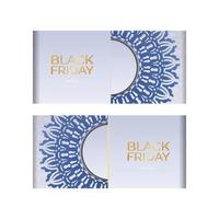 Beige Black Friday Sale Poster Template with Vintage Ornament vector