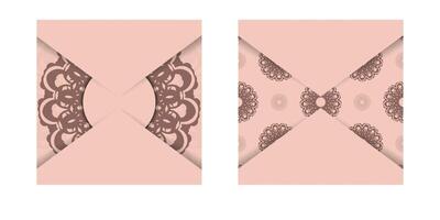 Two envelopes with brown and pink designs vector