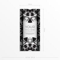 Black and white vertical banner template with geometric pattern vector