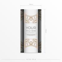 Luxury Vector Design Postcard White Color with Ornaments. Invitation card design with space for your text and abstract patterns.