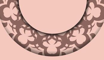 A brown and white necklace with a floral design vector