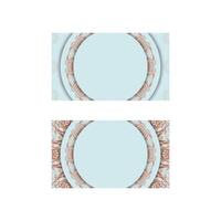 Business card in aquamarine color with abstract coral pattern for your brand. vector