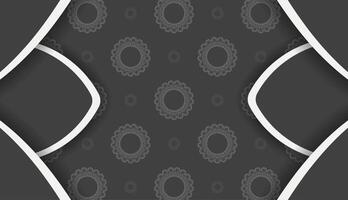 Black background with vintage white pattern and space for your text vector