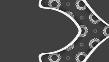 Black background with luxurious white ornaments and space for your text vector