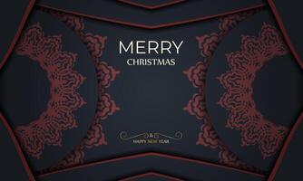 Christmas card with red and black design vector