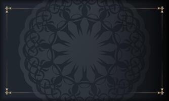 A black and gold background with an ornate design vector