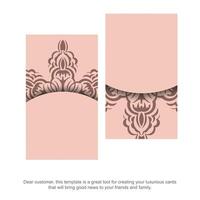 Business card template with ornate design vector