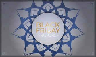 Celebratory Baner Black Friday beige with Greek ornament vector