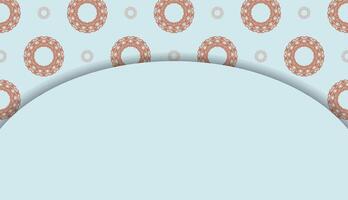 Aquamarine background with vintage coral pattern for design under your text vector