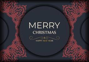 Merry christmas Greyed out postcard design with red ornament. vector