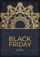 venta de publicidad de celebración del viernes negro azul oscuro con un adorno griego vector