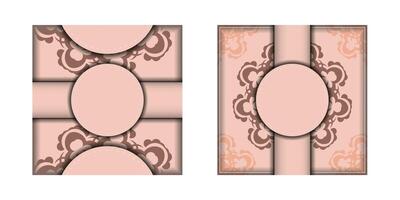 Two pink and brown boxes with ornate designs vector