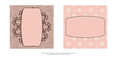 Two pink and brown paper templates with floral patterns vector
