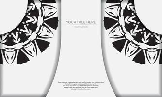 template for a business card template with a black and white design vector