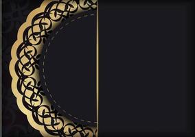 Black brochure with luxurious brown pattern for your congratulations. vector