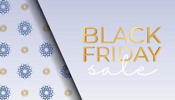 Festive poster black friday beige color with luxury ornament vector