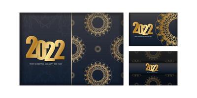 New year 2021 greeting cards with gold pattern vector