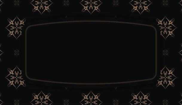 Baner in black with a luxurious brown pattern and a place for your text vector