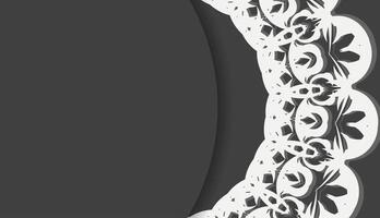 Baner in black with a luxurious white pattern and space for your logo or text vector