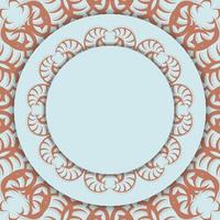 An aquamarine postcard with an antique coral ornament is ready for typography. vector