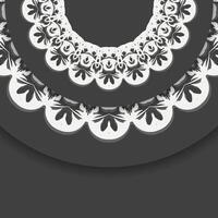 The flyer is black with a vintage white pattern and is ready for print. vector