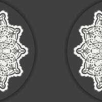 Black brochure with luxurious white ornaments for your design. vector
