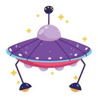 UFO space galaxy astronomy in cartoon style vector