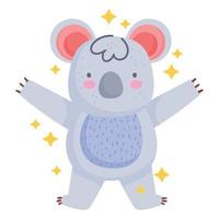 lindo koala animal salvaje dibujos animados icono estilo plano vector