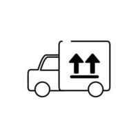 truck transport box shipping cargo delivery line style icon vector