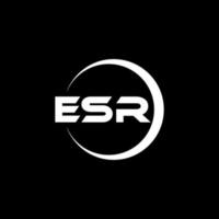 ESR letter logo design in illustration. Vector logo, calligraphy designs for logo, Poster, Invitation, etc.