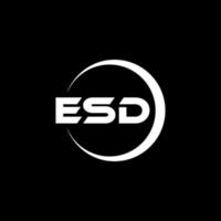 ESD letter logo design in illustration. Vector logo, calligraphy designs for logo, Poster, Invitation, etc.