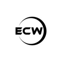 ECW letter logo design in illustration. Vector logo, calligraphy designs for logo, Poster, Invitation, etc.