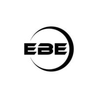 EBE letter logo design in illustration. Vector logo, calligraphy designs for logo, Poster, Invitation, etc.