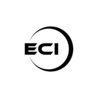 ECI letter logo design in illustration. Vector logo, calligraphy designs for logo, Poster, Invitation, etc.