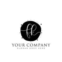 Initial FK beauty monogram and elegant logo design, handwriting logo of initial signature, wedding, fashion, floral and botanical with creative template. vector