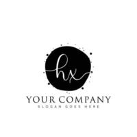 Initial HX beauty monogram and elegant logo design, handwriting logo of initial signature, wedding, fashion, floral and botanical with creative template. vector