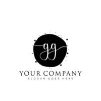 Initial GG beauty monogram and elegant logo design, handwriting logo of initial signature, wedding, fashion, floral and botanical with creative template. vector